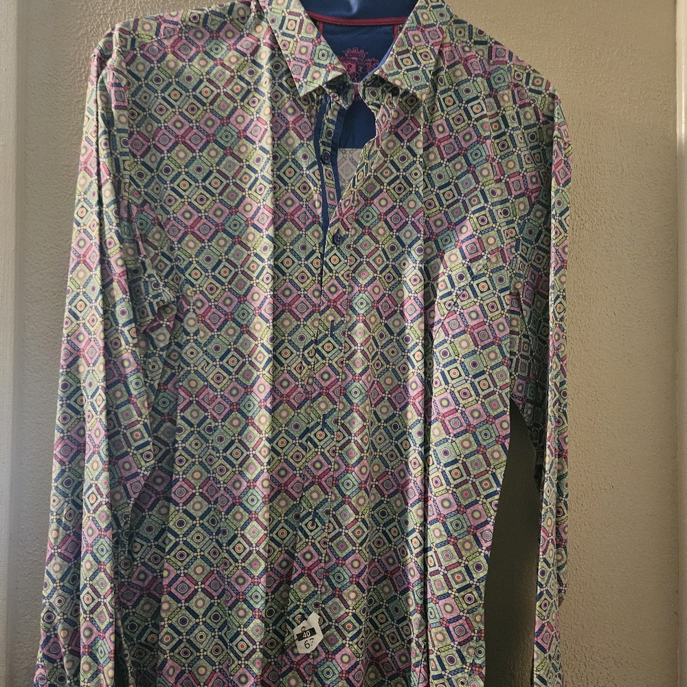 Vibrant Geometric Pattern Men's Shirt